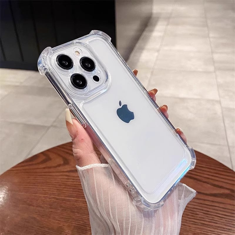 Simple and high-end suitable for Apple mobile phone case transparent full cover anti-fall