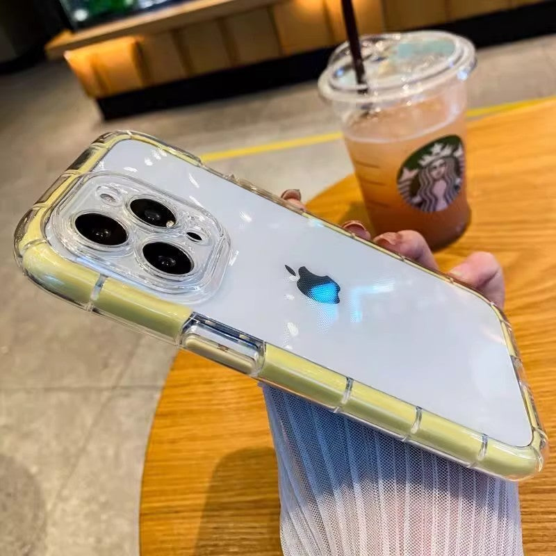 Apple machine color edge luminous transparent full cover anti-fall new protective case