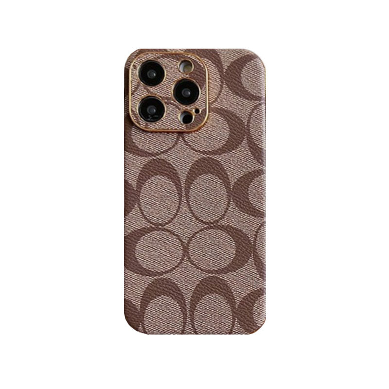 Coach iPhone Case Leather Light Brow