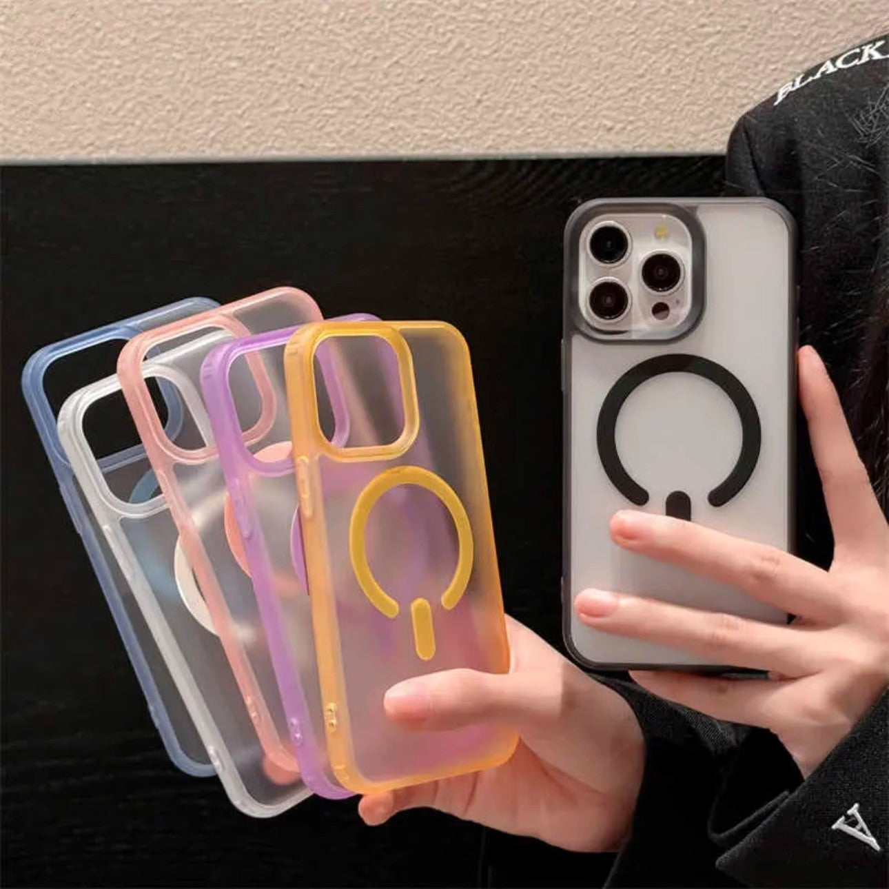 Hard shell magnetic frosted Apple mobile phone case new ultra-thin protective cover anti-fall