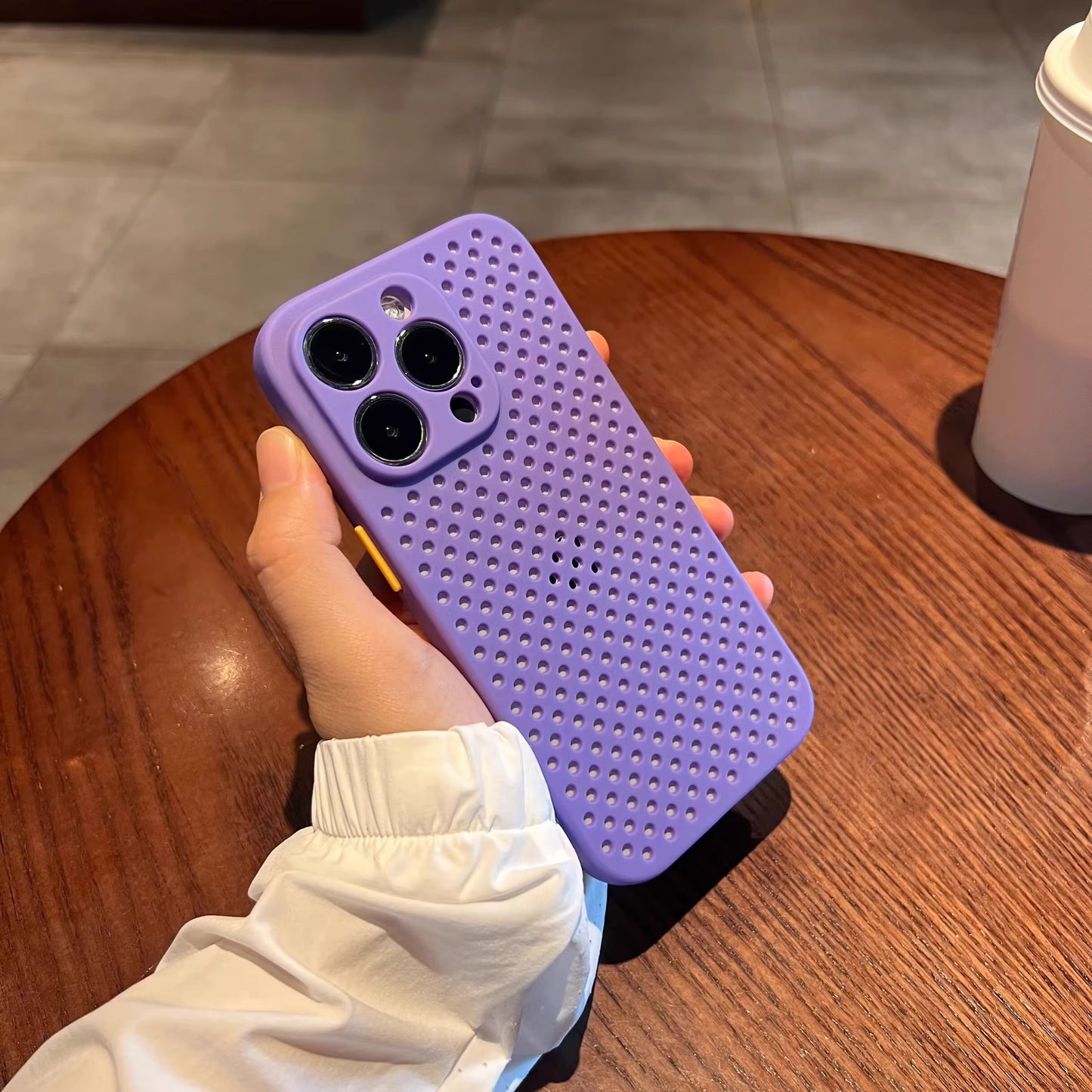 iPhone contrast color soft shell anti-fall full cover frosted protective shell silicone mini hollow grid