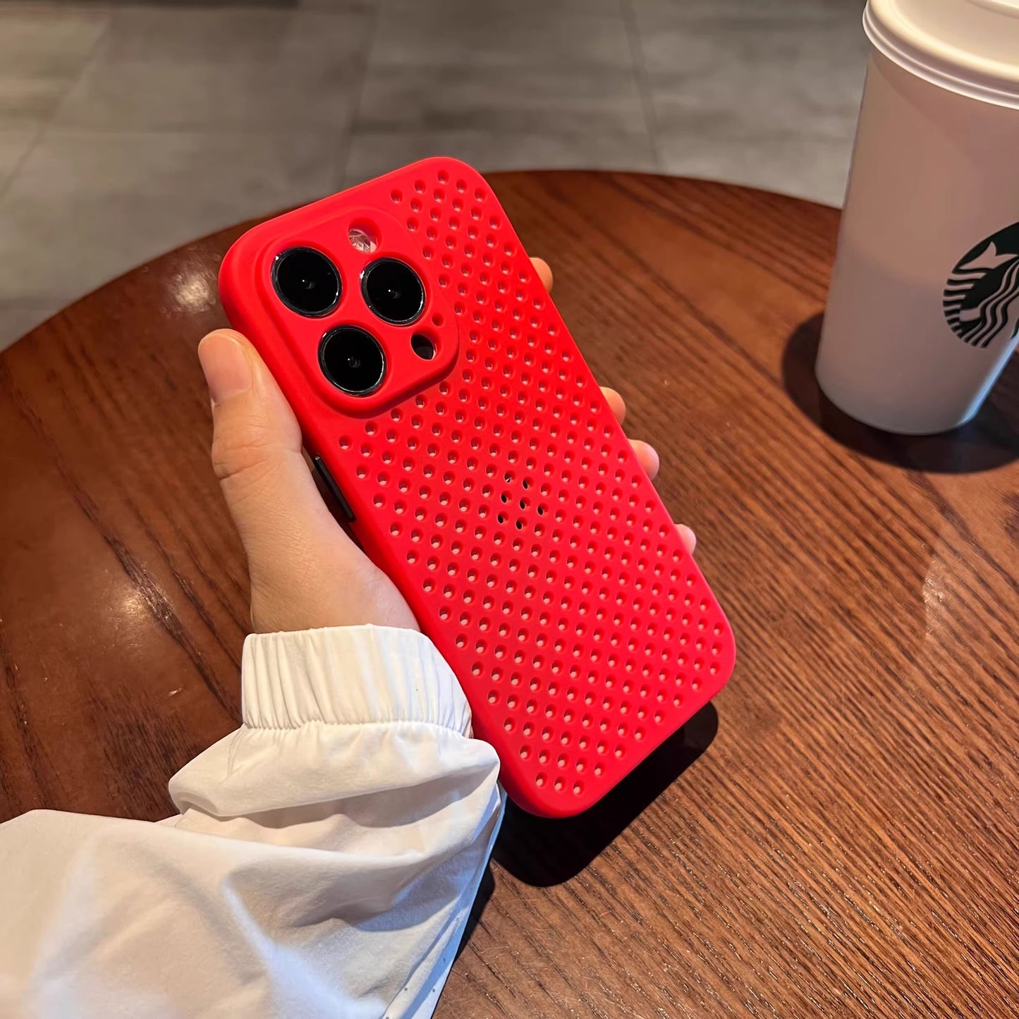 iPhone contrast color soft shell anti-fall full cover frosted protective shell silicone mini hollow grid
