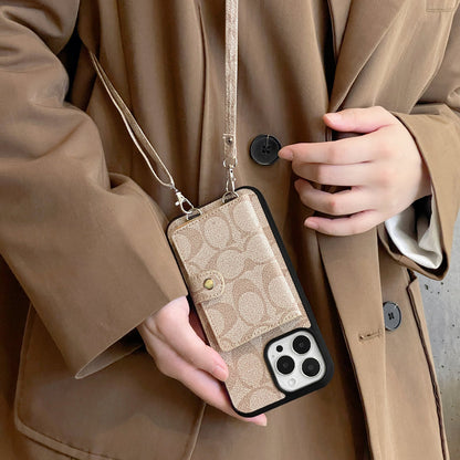Coach iPhone Case With Wallet And  Strap White