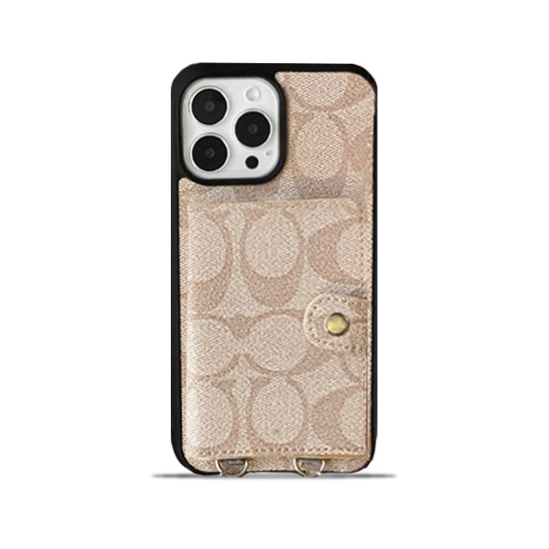 Coach iPhone Case With Wallet And  Strap White