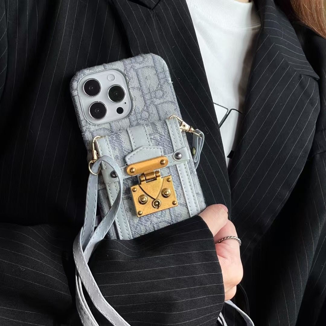 Apple phone case fabric crossbody lock card holder version