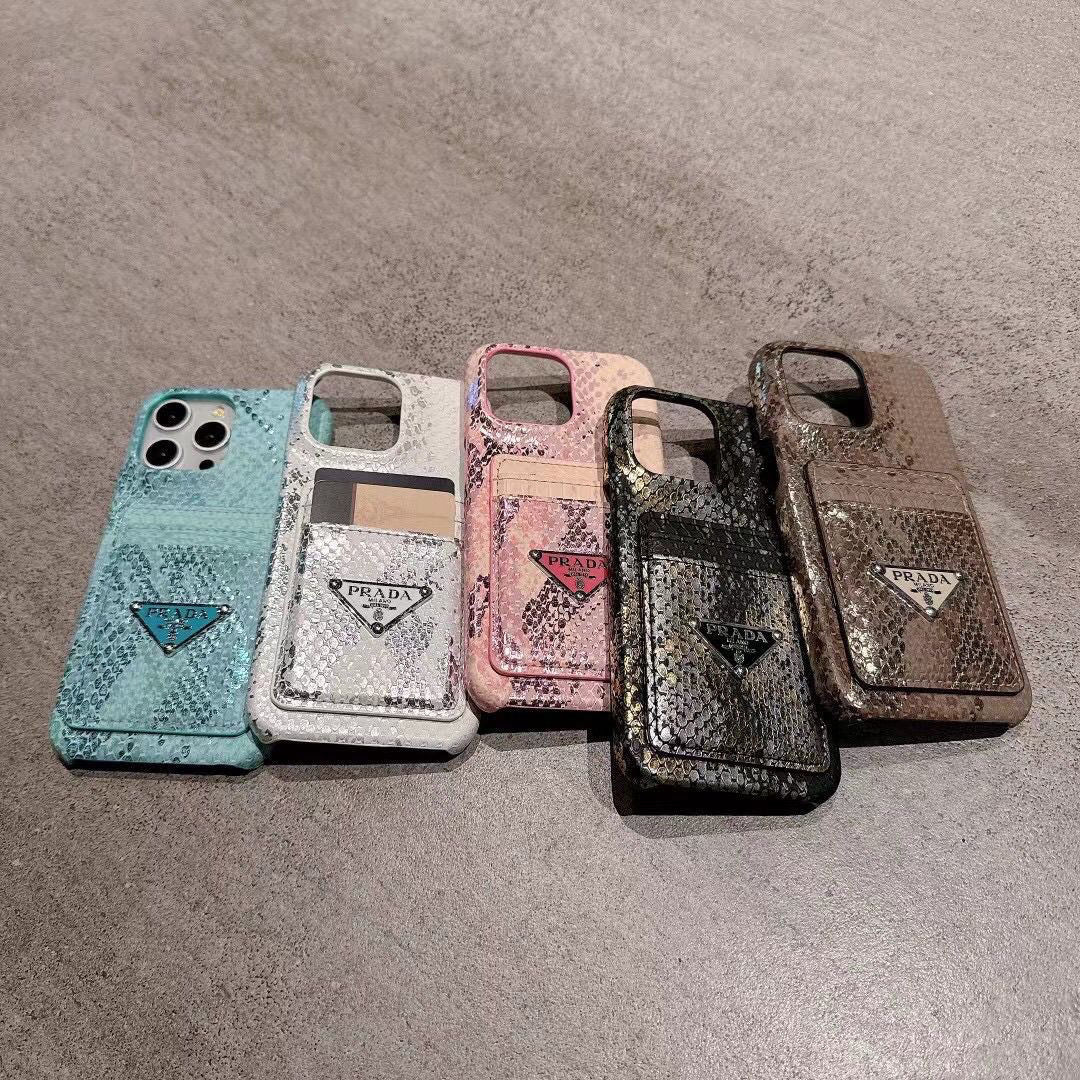 Apple phone case snakeskin leather card holder