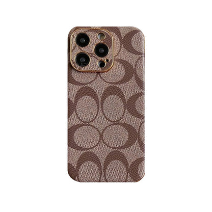 Coach iPhone Case Leather Light Brow