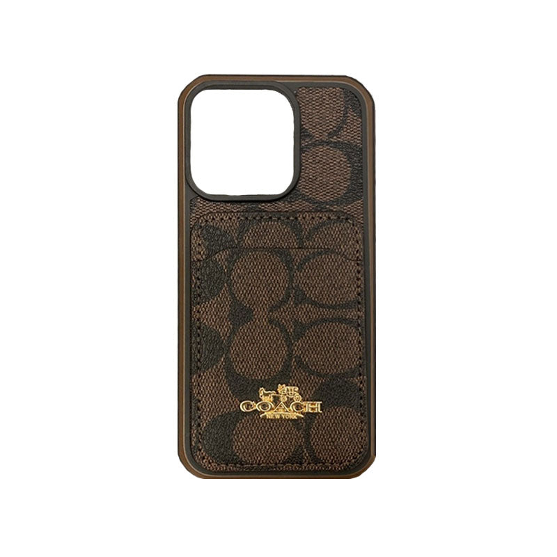 Coach iPhone Case With Card Holder Coffee