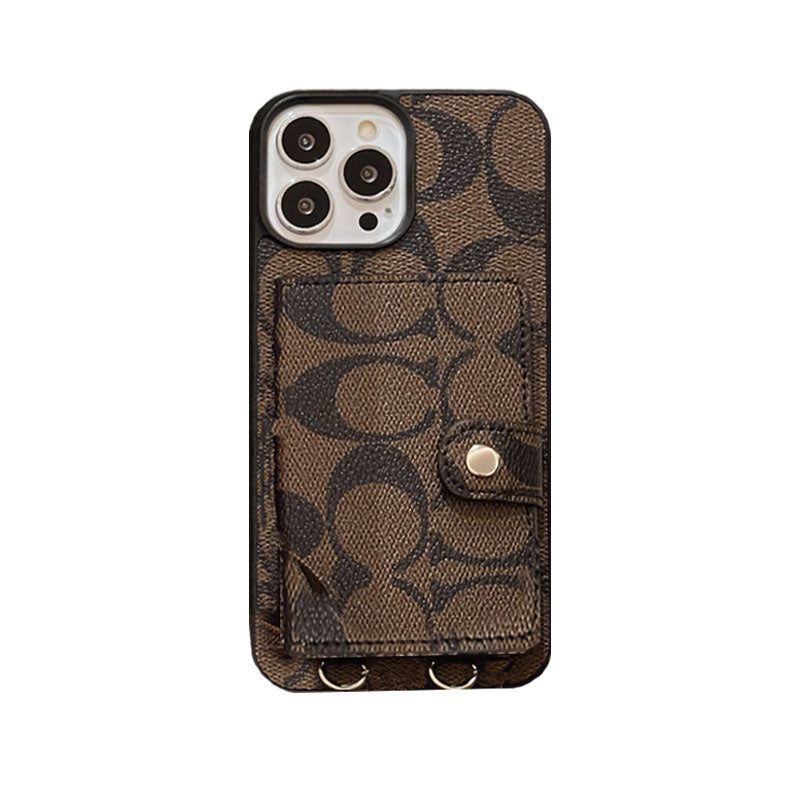 Coach iPhone Case With Wallet And  Strap White