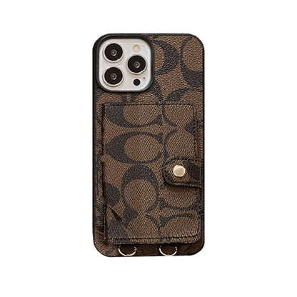 Coach iPhone Case With Wallet And  Strap White