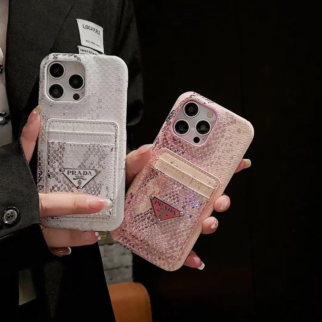 Apple phone case snakeskin leather card holder