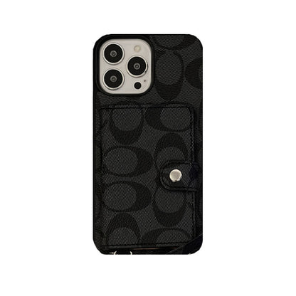 Coach iPhone Case With Wallet And  Strap White
