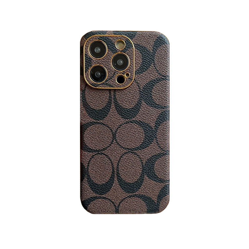 Coach iPhone Case Leather Light Brow