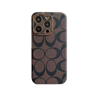 Coach iPhone Case Leather Light Brow
