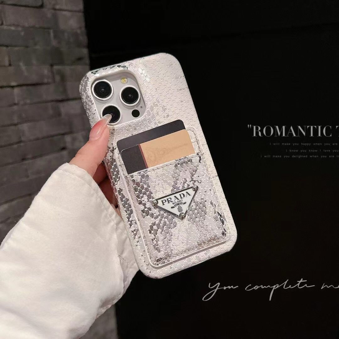 Apple phone case snakeskin leather card holder