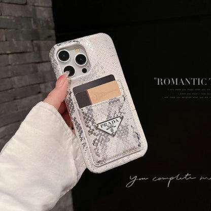 Apple phone case snakeskin leather card holder