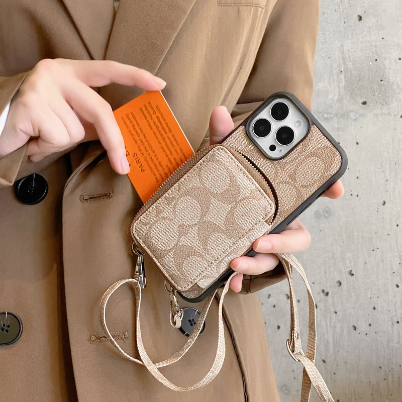Coach iPhone Case With Wallet Coffee