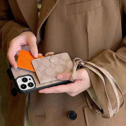 Coach iPhone Case With Wallet And  Strap White
