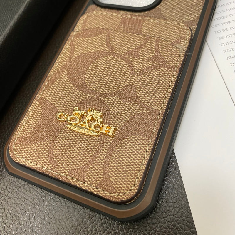 Coach iPhone Case With Card Holder Coffee