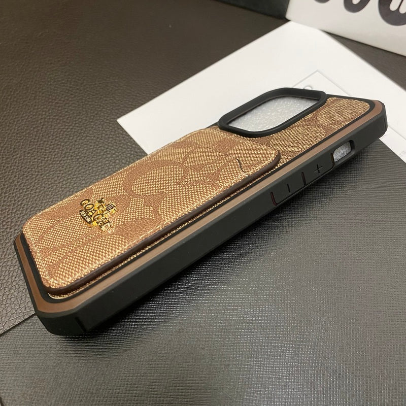 Coach iPhone Case With Card Holder Coffee