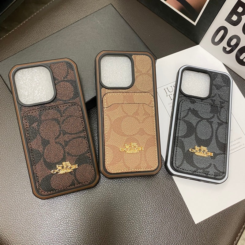 Coach iPhone Case With Card Holder Coffee