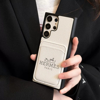 Samsung mobile phone leather case with card holder high-grade lychee pattern
