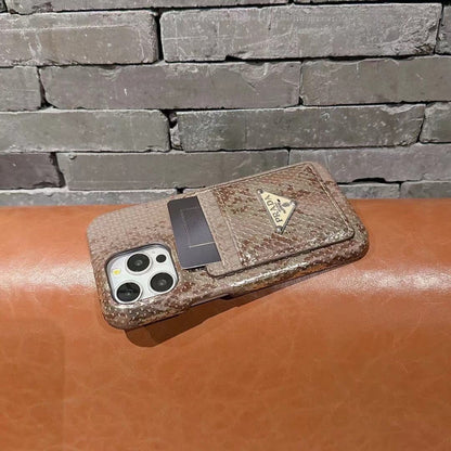 Apple phone case snakeskin leather card holder